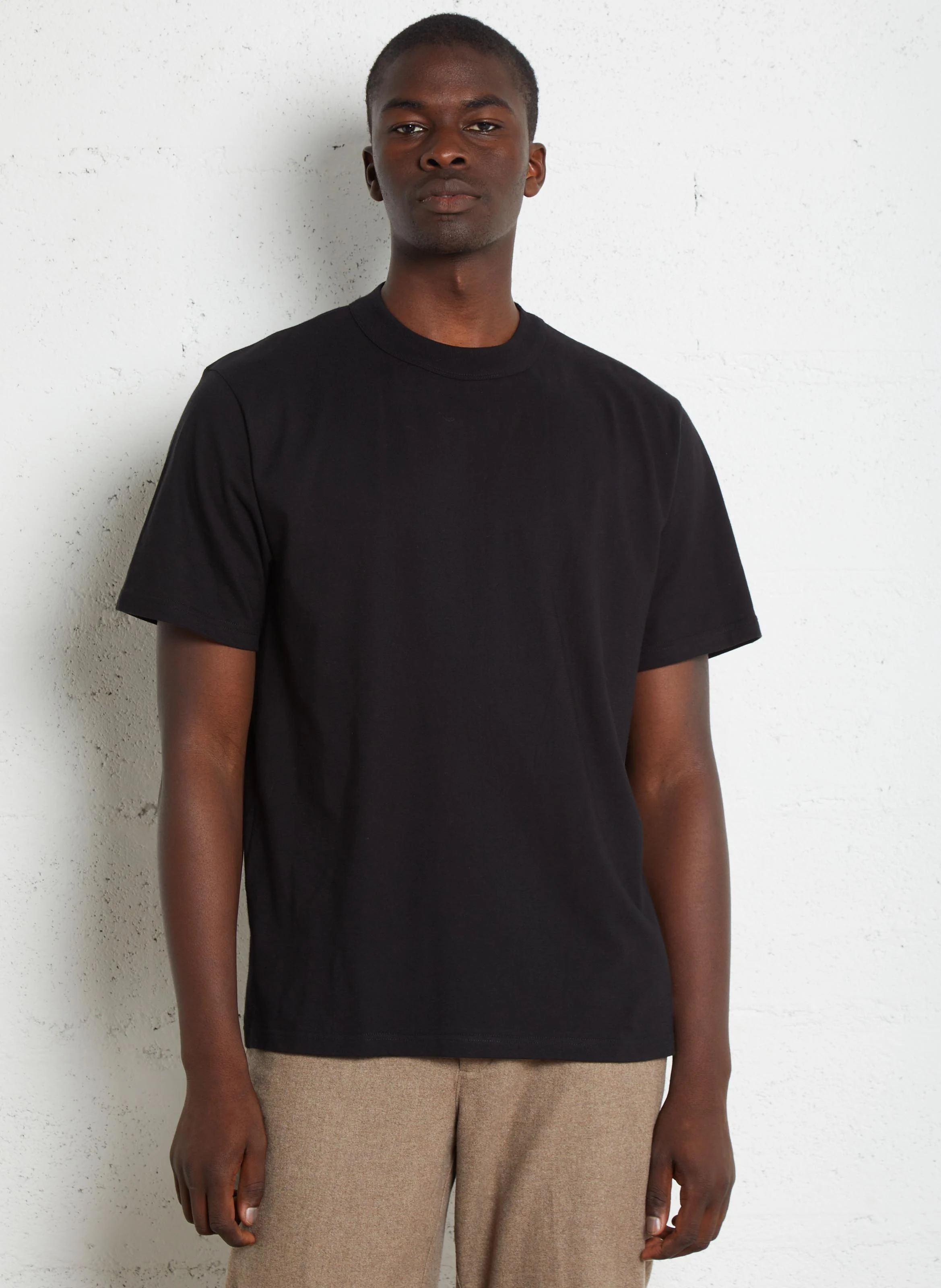 CALLAC - Tee-shirt droit ras du cou en coton bio | Noir