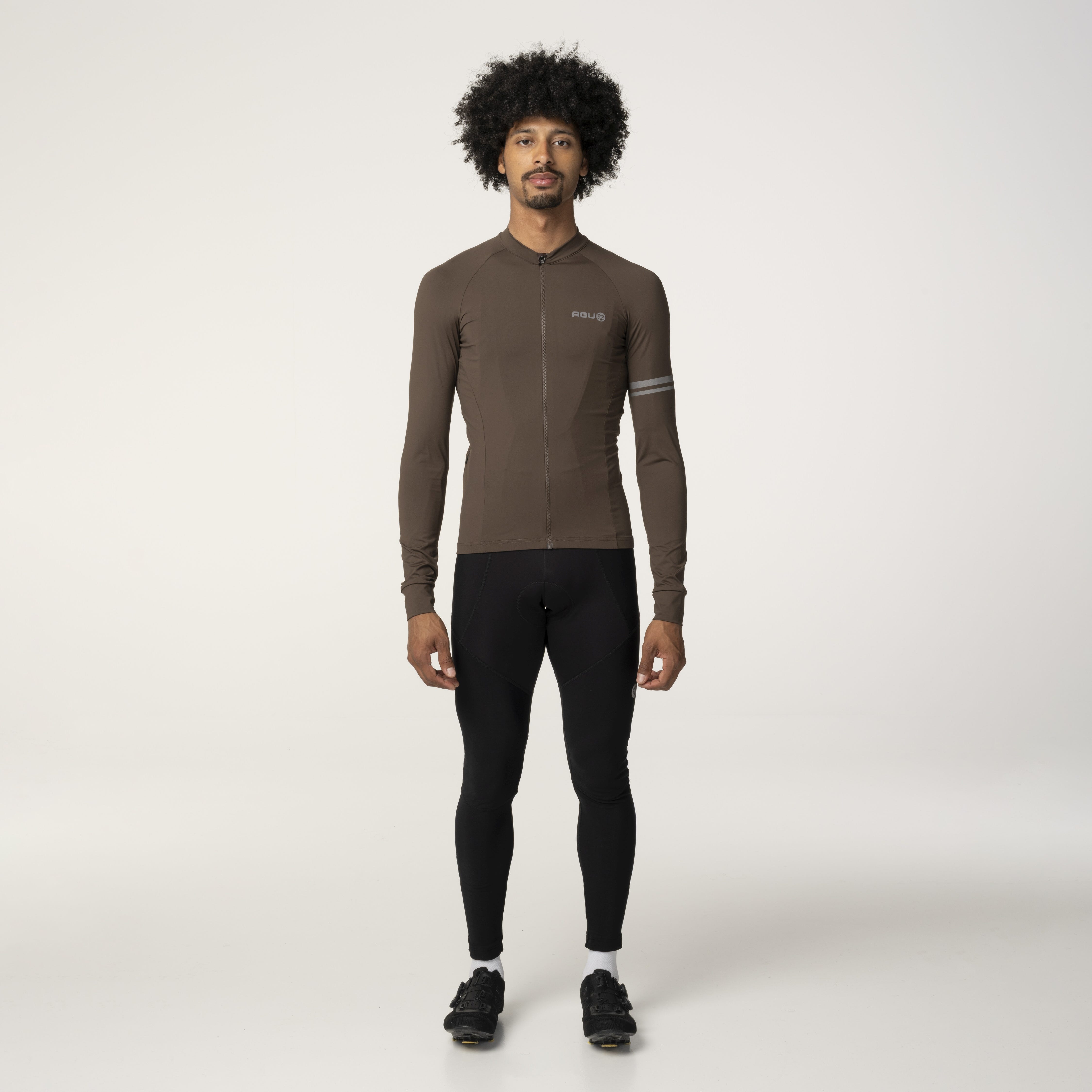 AGU Performance Solid heren lange mouw fietsshirt - Brown