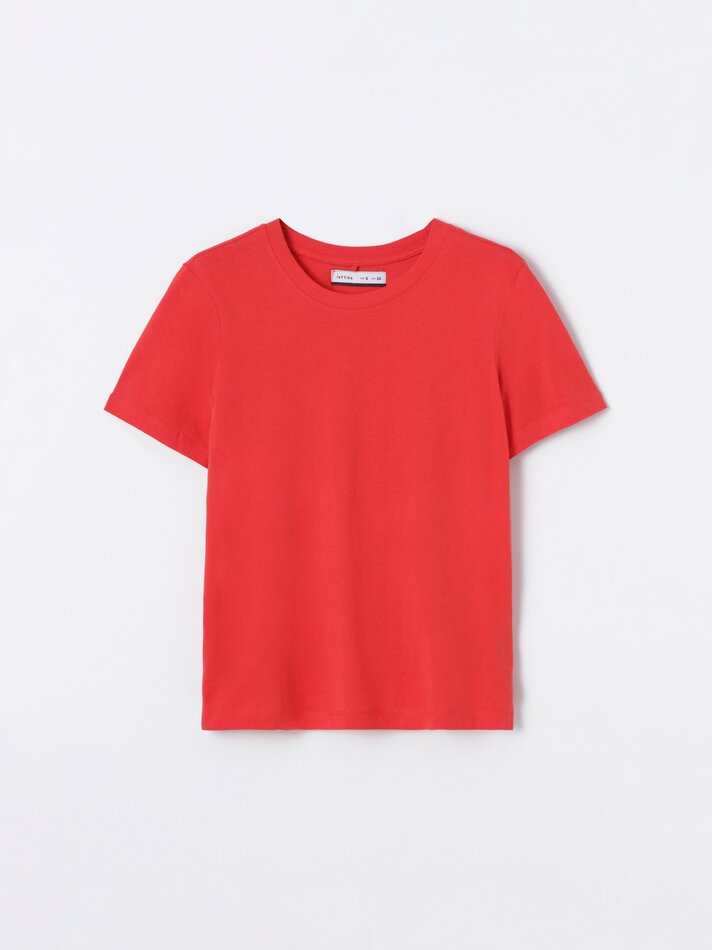 Pacote com 2 camisetas básicas de gola redonda - Vermelhas