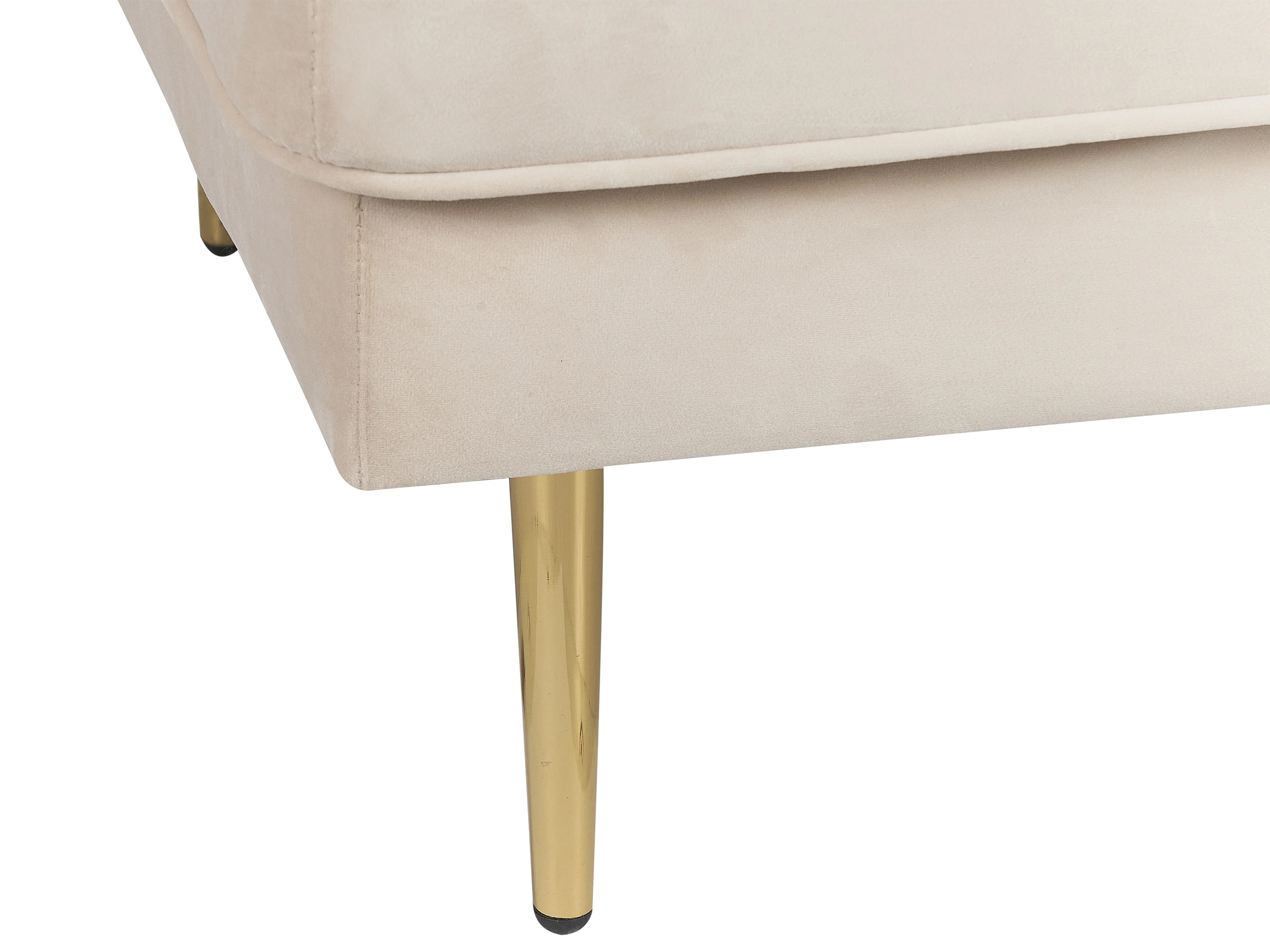 Linkszijdige chaise longue MIRAMAS Fluweel Beige
