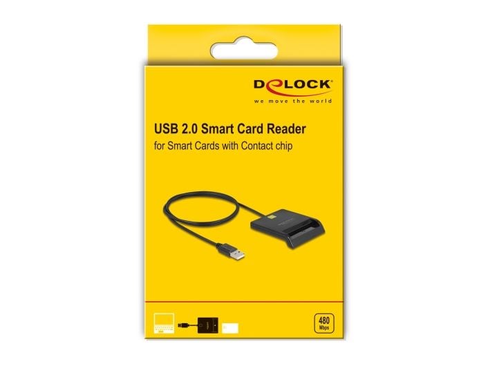 Delock Chipkartenleser USB 2.0 Smartcard Delock USB 2.0 Smartcard Kartenleser für Smartcards mit Kontaktchip