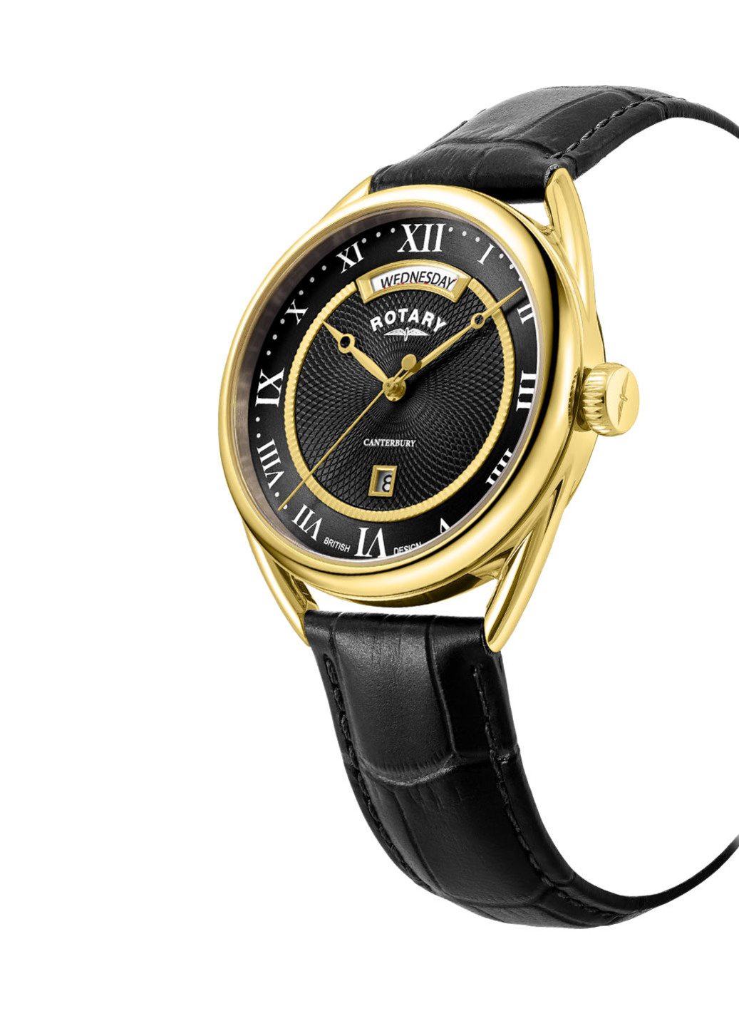 Rotary Quartz-Herrenuhr mit Lederband