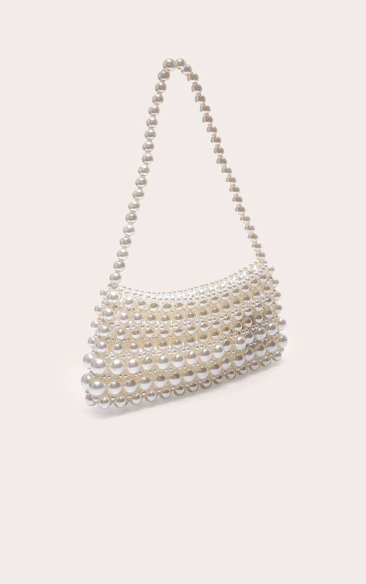 Blanc Sac À Bandoulière En Perles