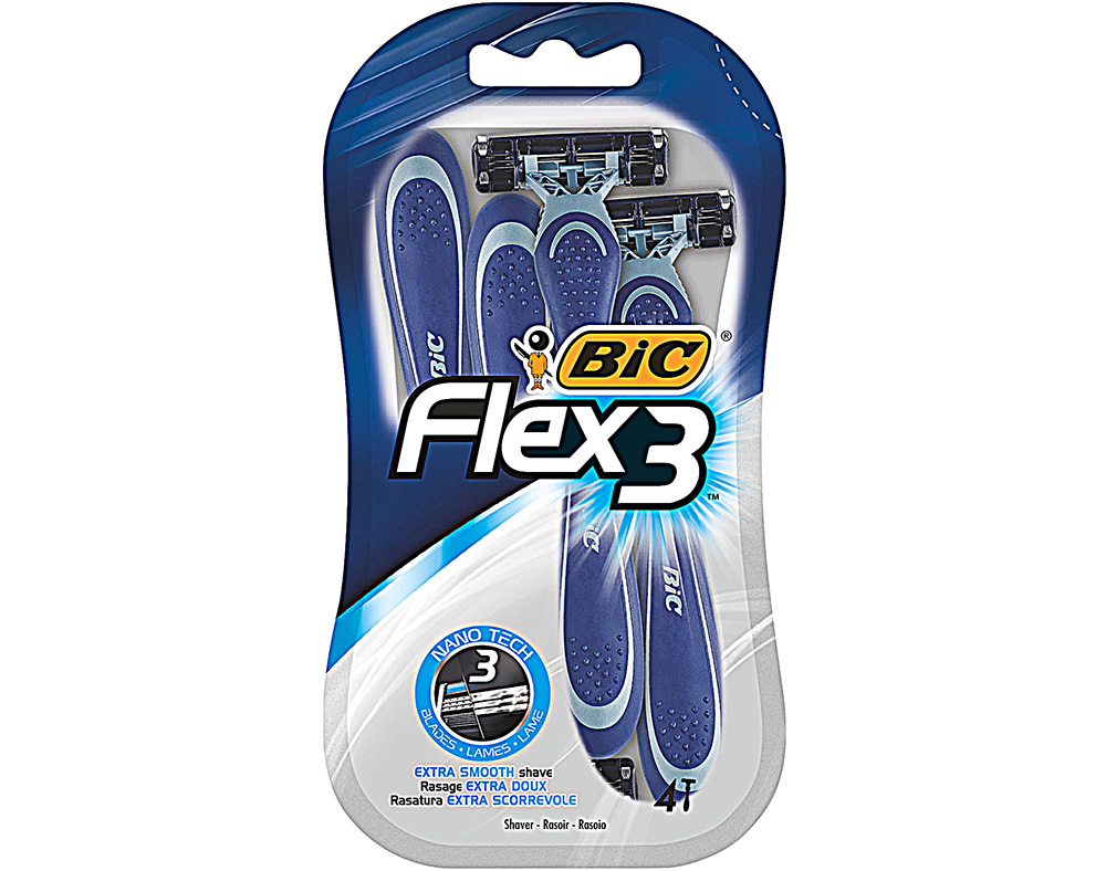 MÁQUINA BIC DESCARTÁVEL FLEX 3 COMFORT 4UN
