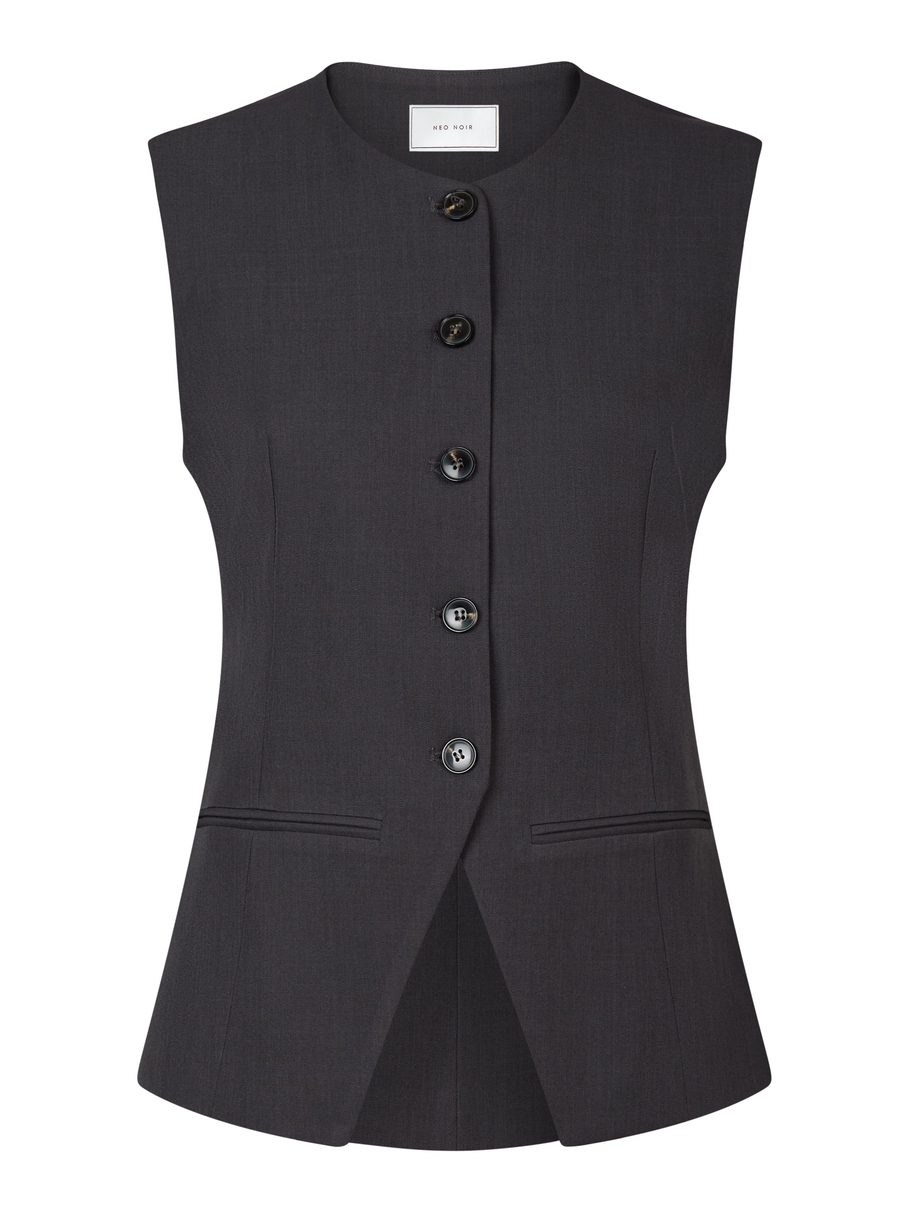 Neo Noir  Fabia Structure vest - Dark Grey