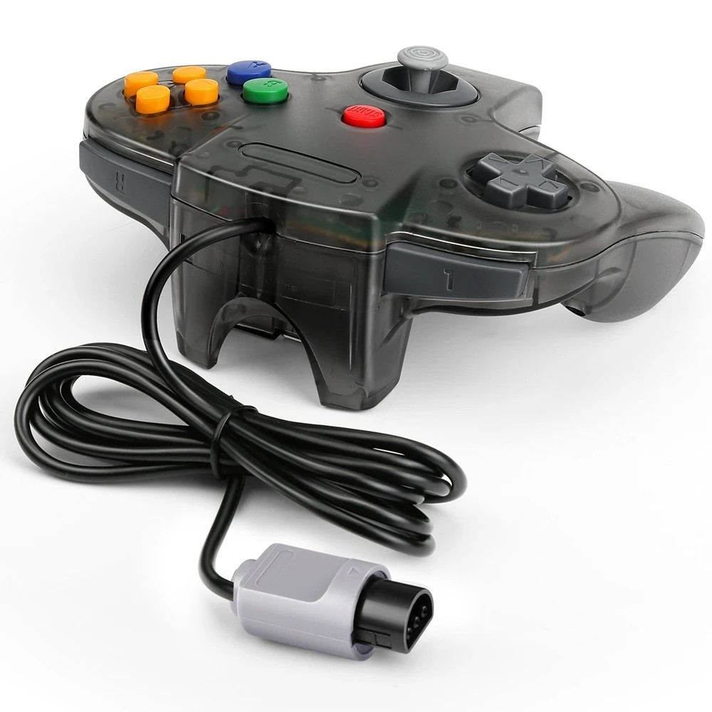 Nintendo N64 Gamepad Gaming Controller - Schwarz Transparent