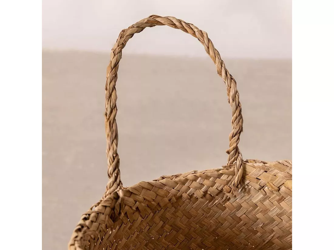 WELL HOME - Corbeille pliante en cannage naturel 43,5x29 cm