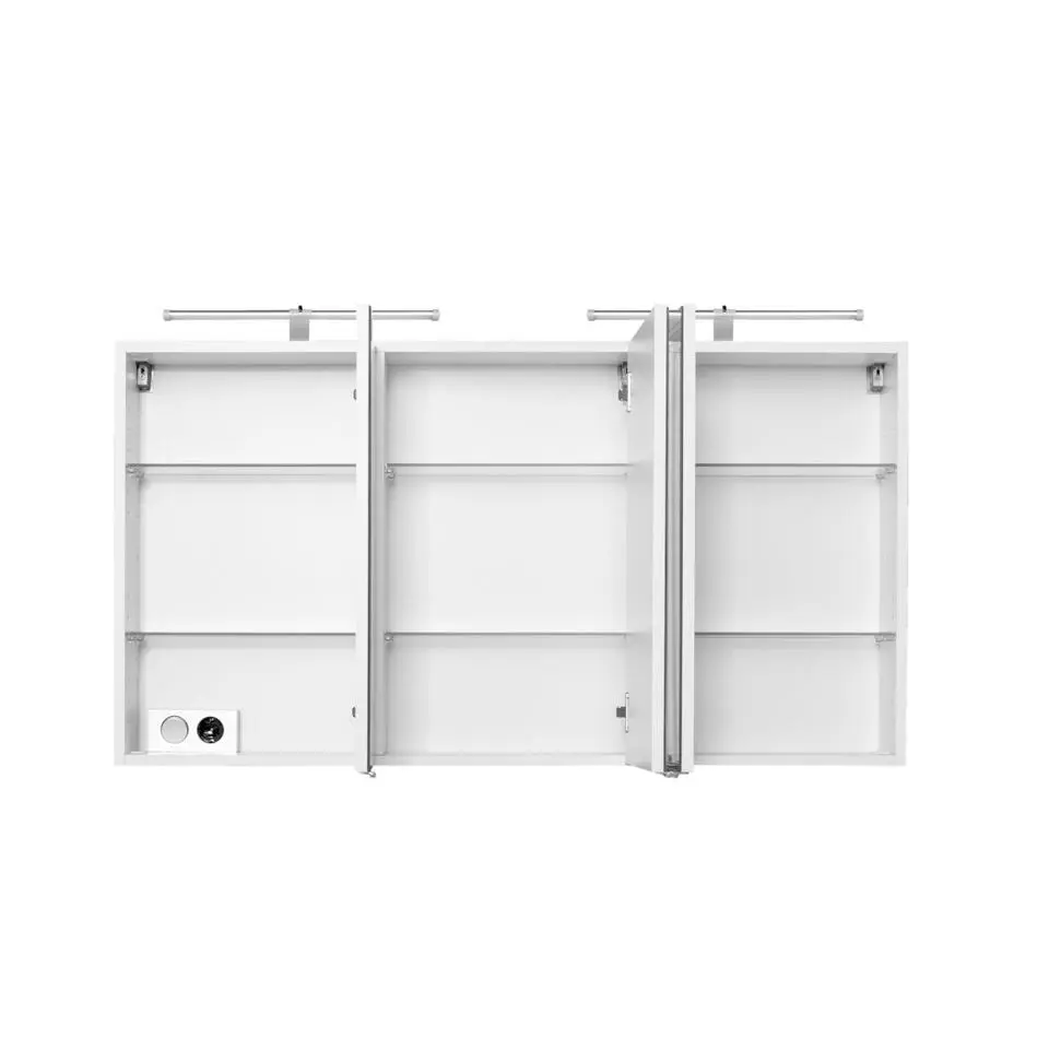 Spiegelkast Bobbi 120cm model 2 3 deuren & ledverlichting - wit