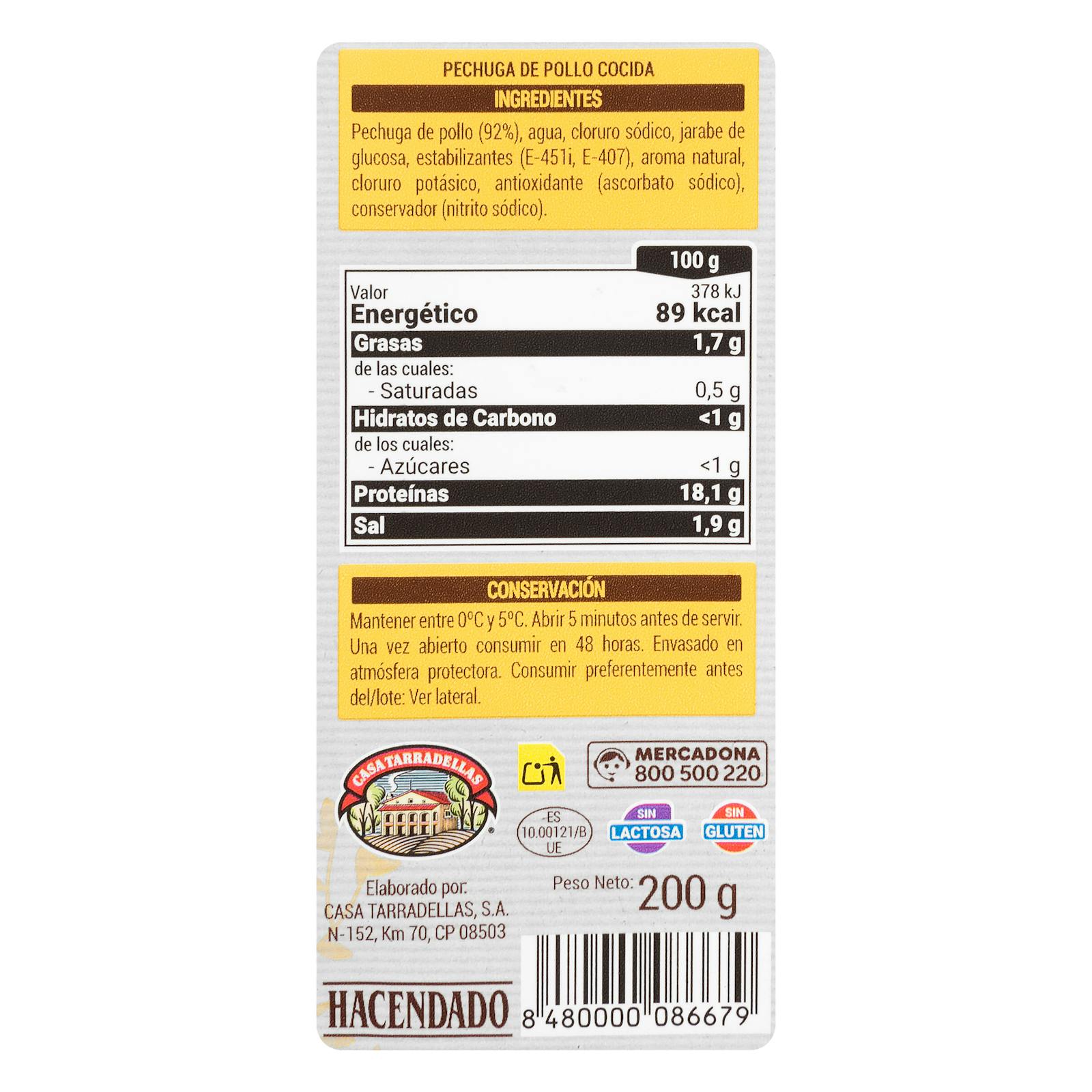 Poitrine de poulet tranchée 92% Hacendado