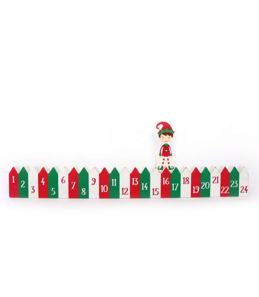 Calendrier de l'Avent bois lutin Xmas Tradi - Rouge