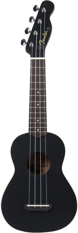Fender - California Coast Venice - Ukelele - Zwart - Comfortabele en Gemakkelijk te Spelen Sopraanukelele
