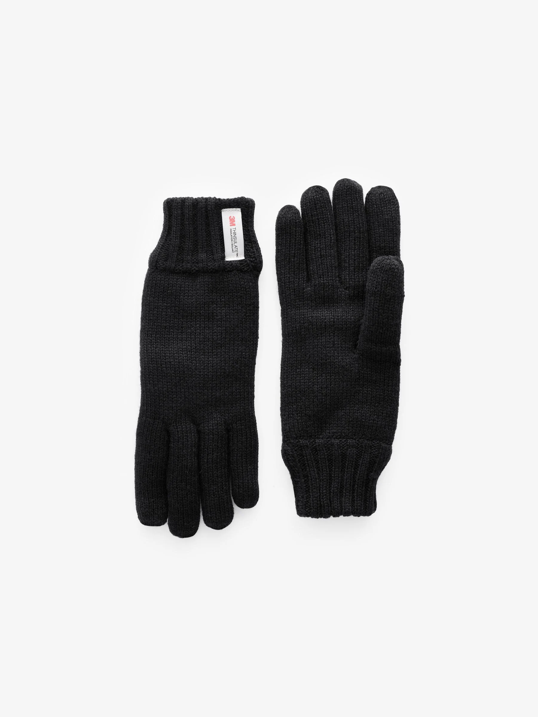 Zwart - Thinsulate gebreide handschoenen