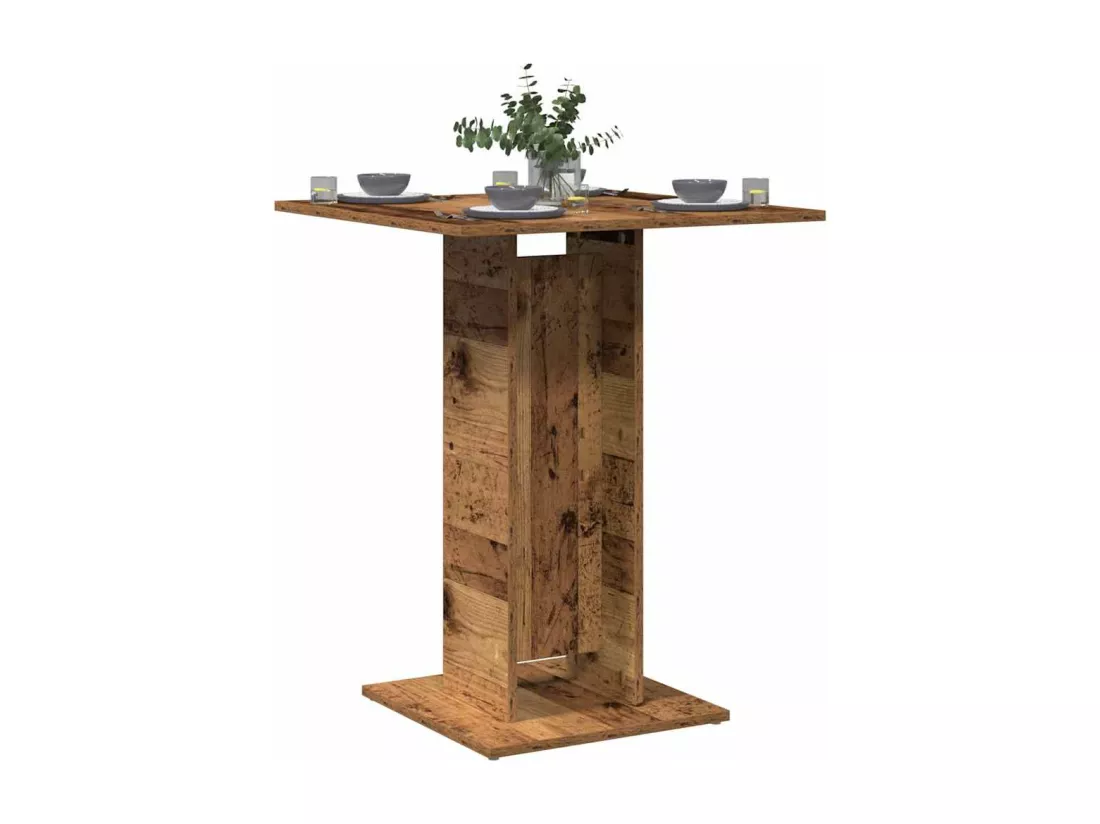 Table de bistro vieux bois 60x60x75 cm bois d'ingénierie