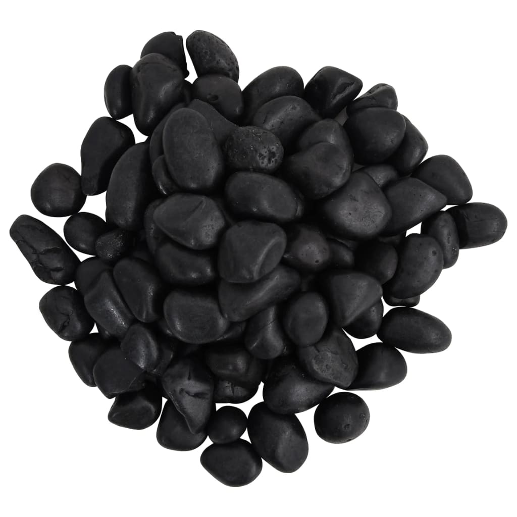 vidaXL Pedras pretas polidas 10 kg 2-5 cm