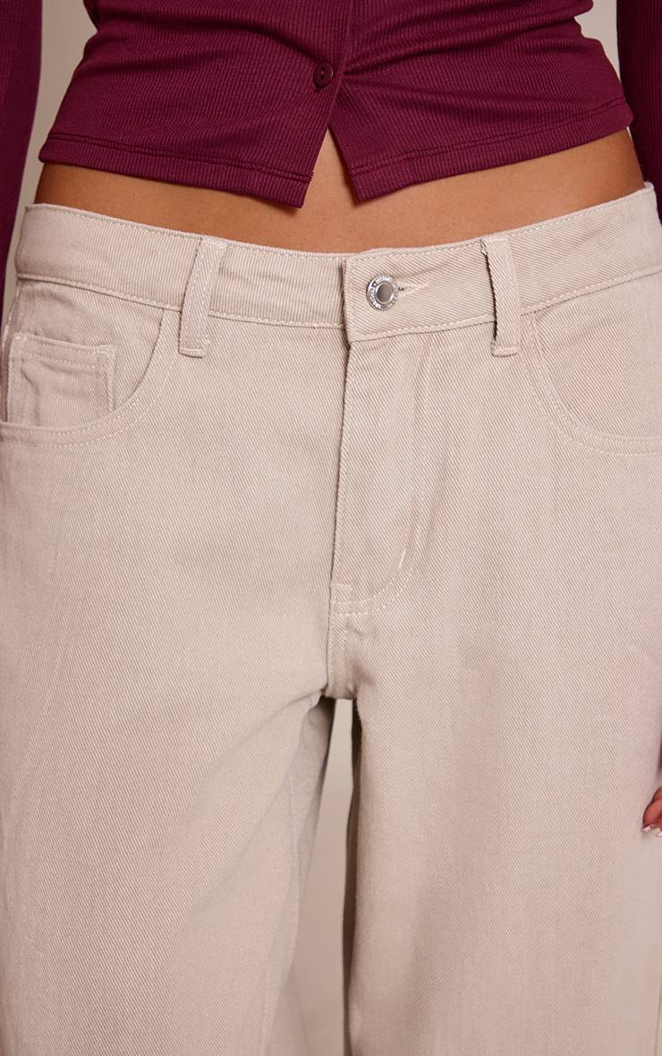 Sable Jean Boyfriend Taille Basse À Jambe Large