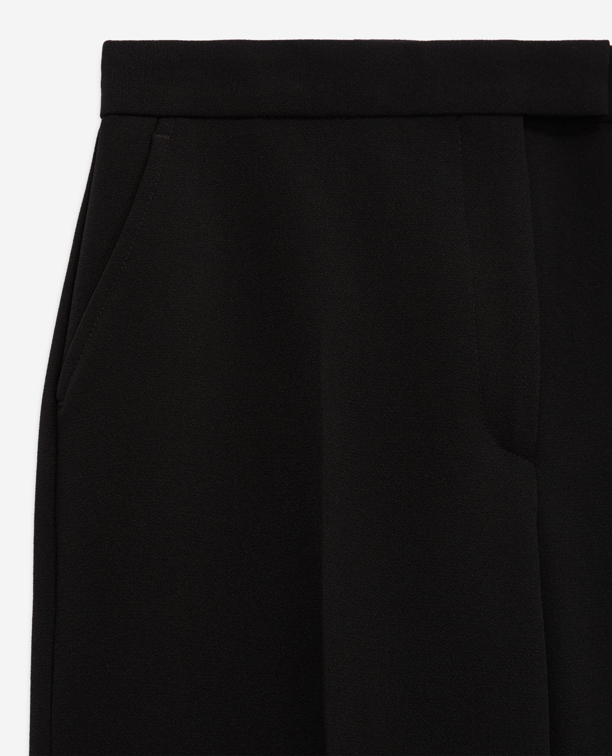 Pantalon tailleur noir en crêpe