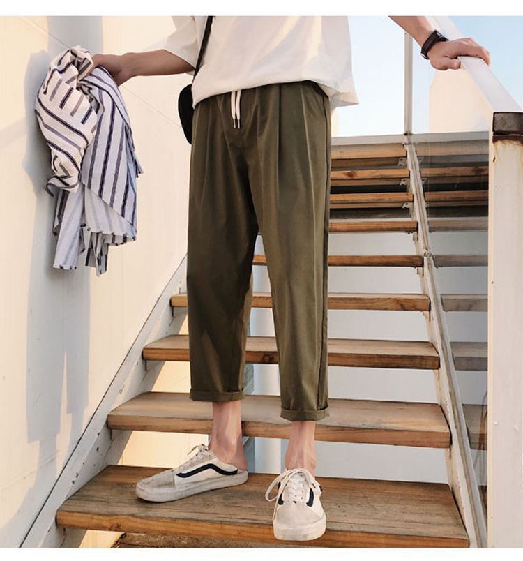 Nightbell - Cropped rechte broek met trekkoord