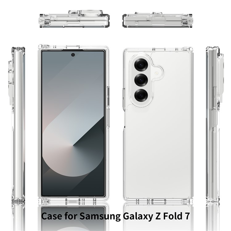 Samsung Galaxy Z Fold7 Hybrid Hülle TPU Bumper mit Acryl Rückseite - Transparent