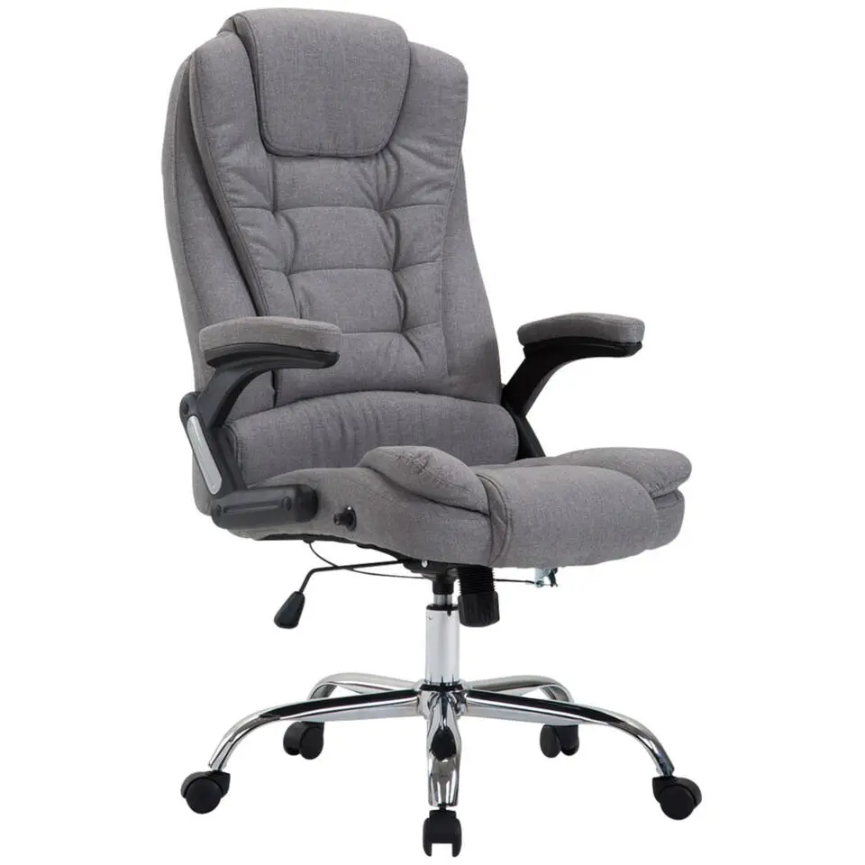 CLP Bureaustoel Thor chroom Frame - Stof - grijs