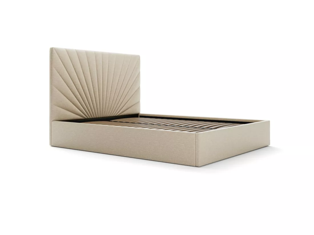 Lit coffre 140 x 190 cm - Tissu - Beige - RILIODA de Pascal Morabito