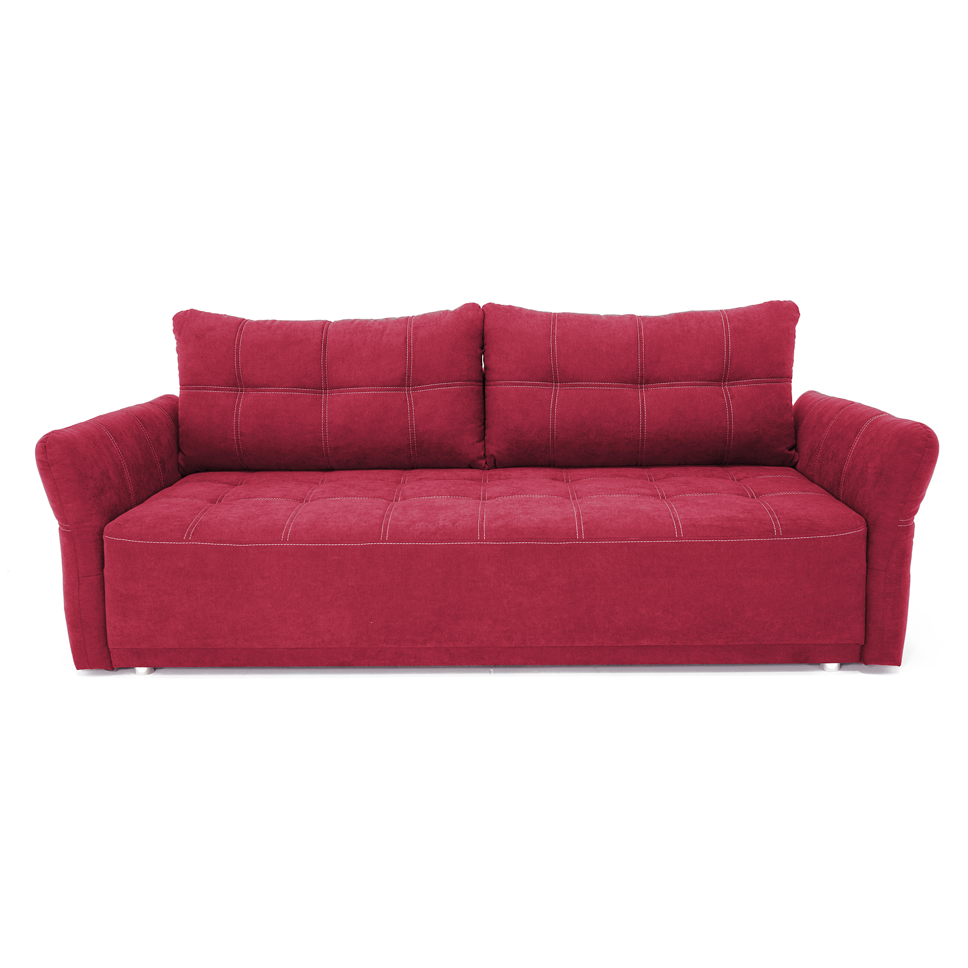 Schlafsofa - rot - regulierbare Armlehnen