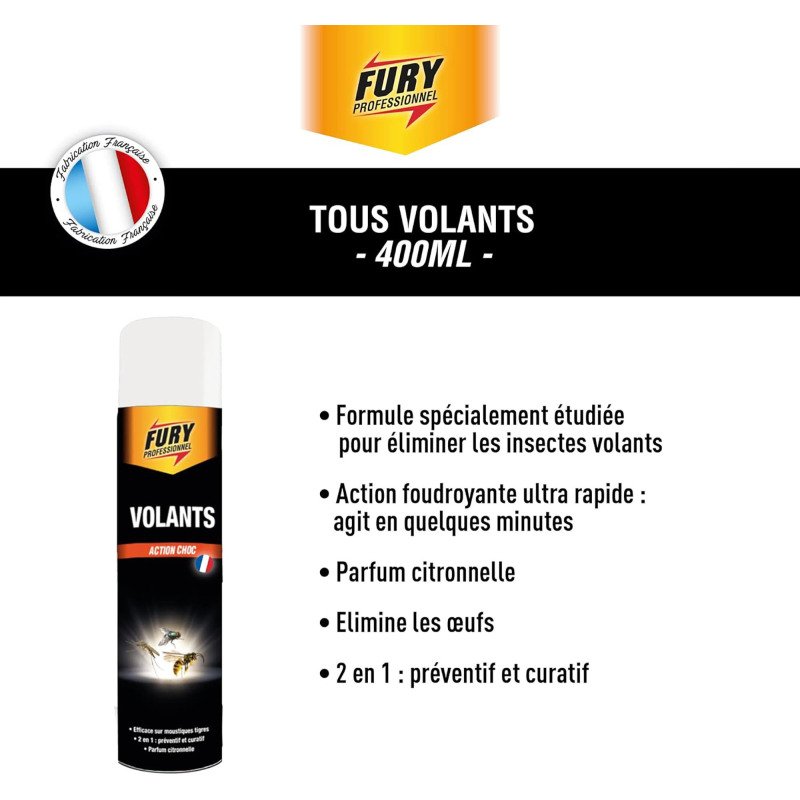 Insecticide Fury - tous volants - Aérosol de 400 ml