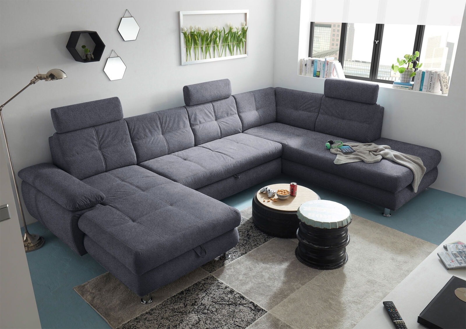 Wohnlandschaft TINA SF-L anthrazit