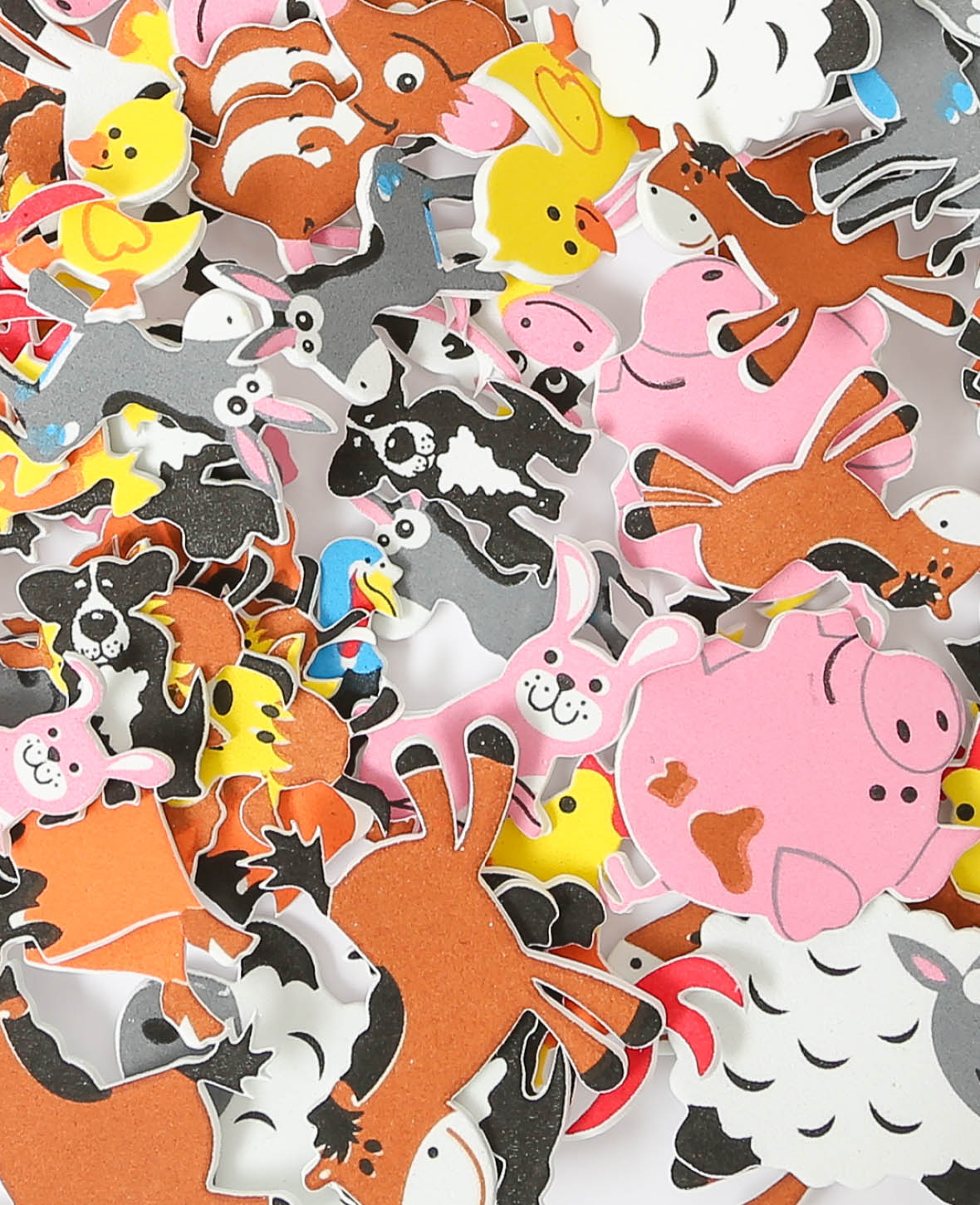(96er Set) Moosgummi Tiere Sticker DIY Bauernhof