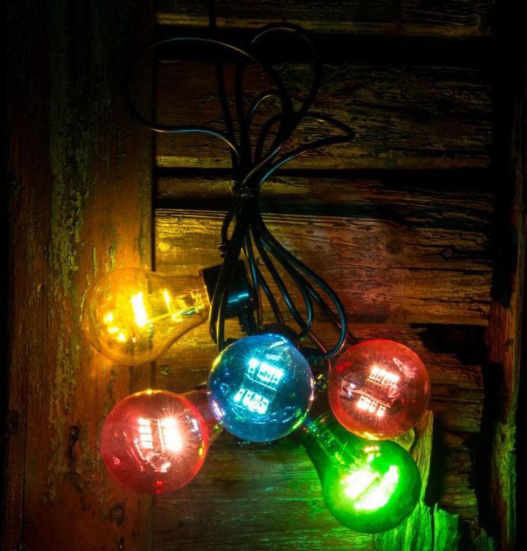 Konstsmide - LED Feestverlichting - Multicolor - 2 Meter - Zwart - 5 Bollen