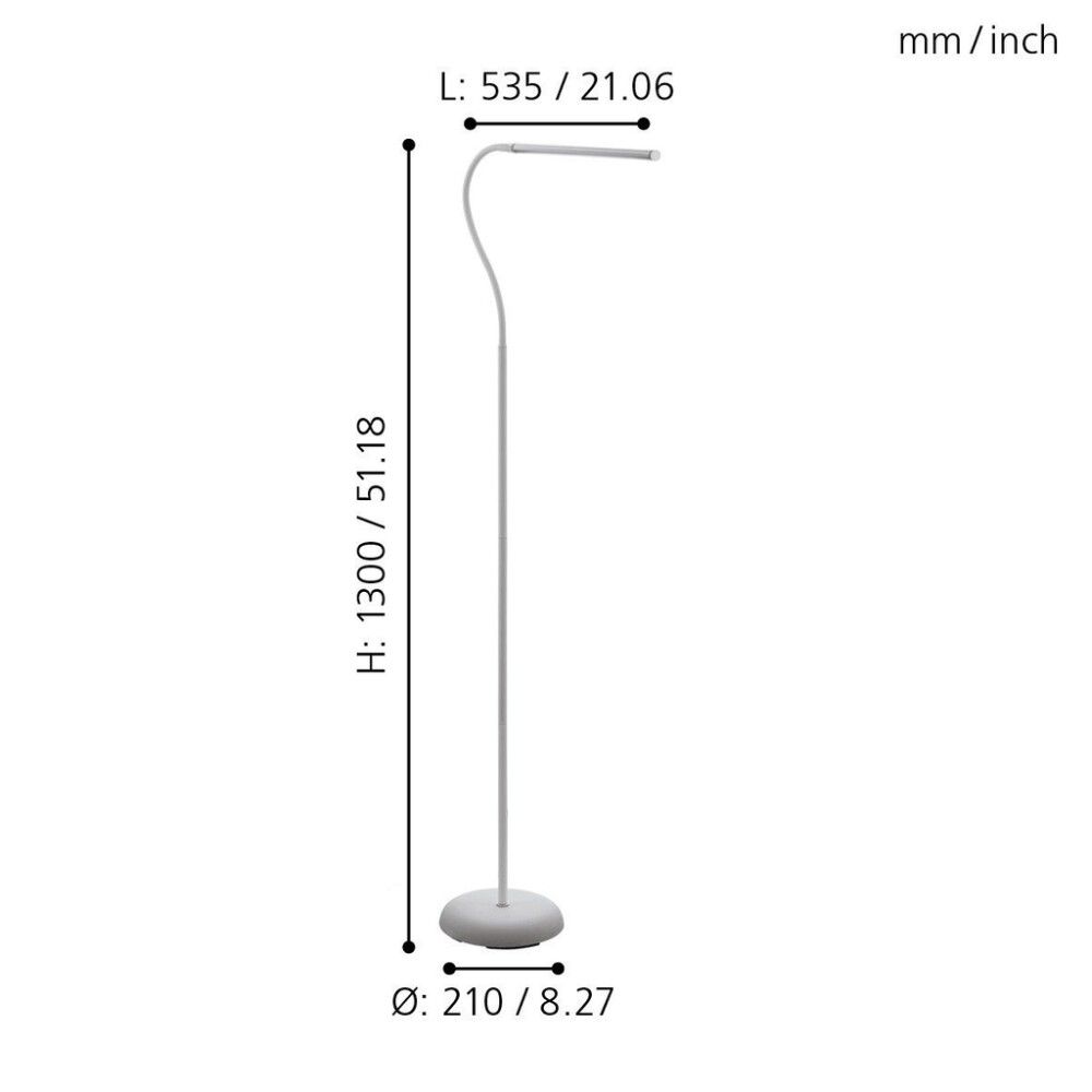GULVLAMPE EGLO LALORA LED 4,5W 150CM HVIT