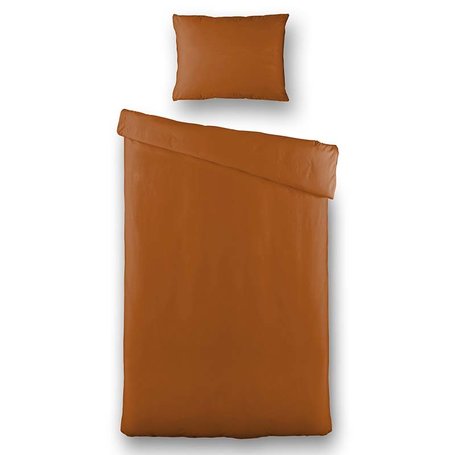 Dekbedovertrek Luna  Uni - Bruin - Maat 200 x 220