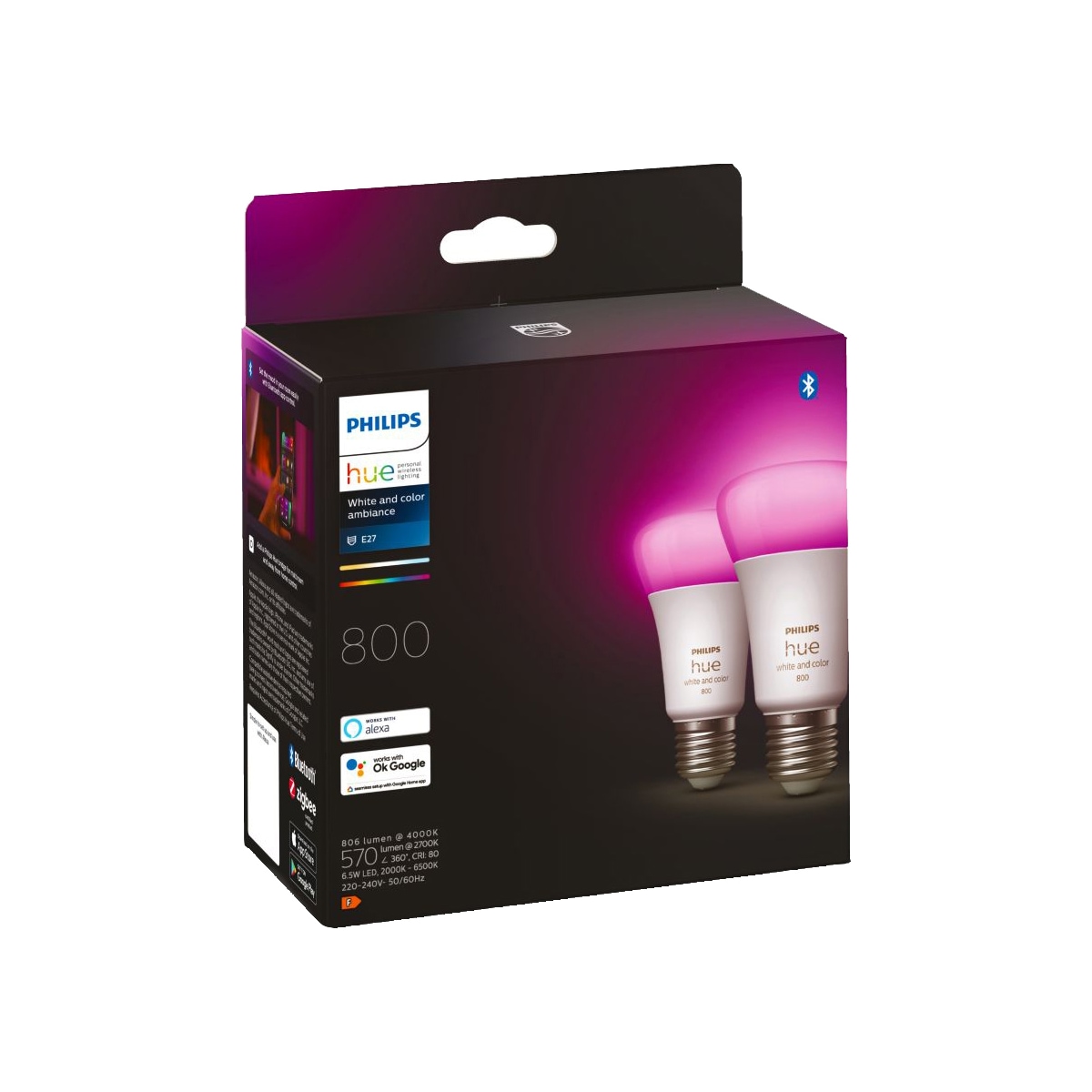 Philips Hue WCA 6,5W A60 E27 2-pk.