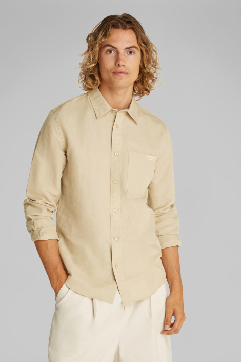 Calvin Klein beige heren overhemd