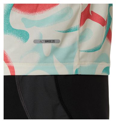 Maillot manches courtes Asics Road All Over Print Beige Homme