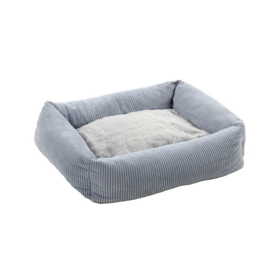 Cama retangular azul para cães Flamingo Colette