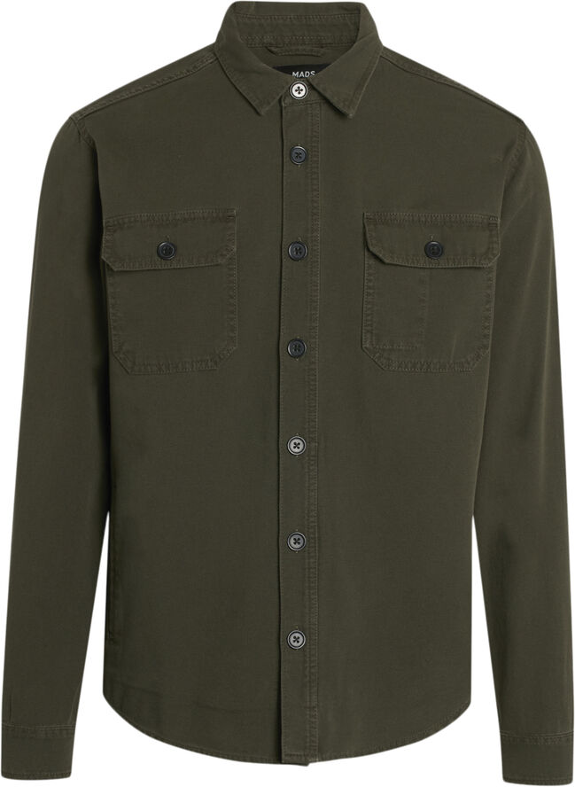 Mads Nørgaard - Copenhagen Dyed Canvas Stern Shirt Olive night