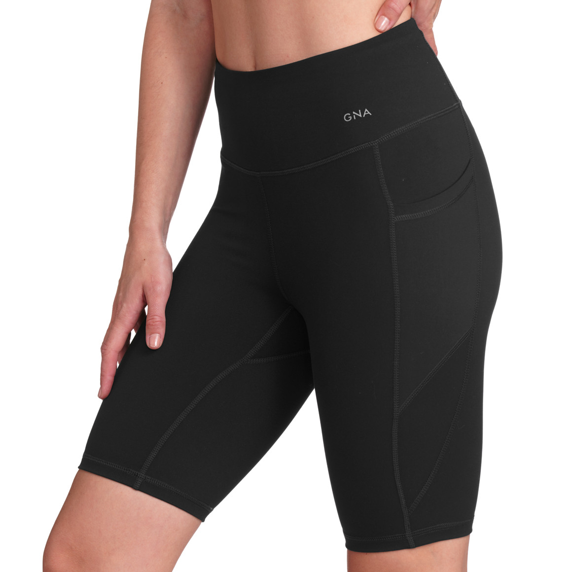 Gina Sports Damen Sport-Radler mit seitlichen Taschen schwarz