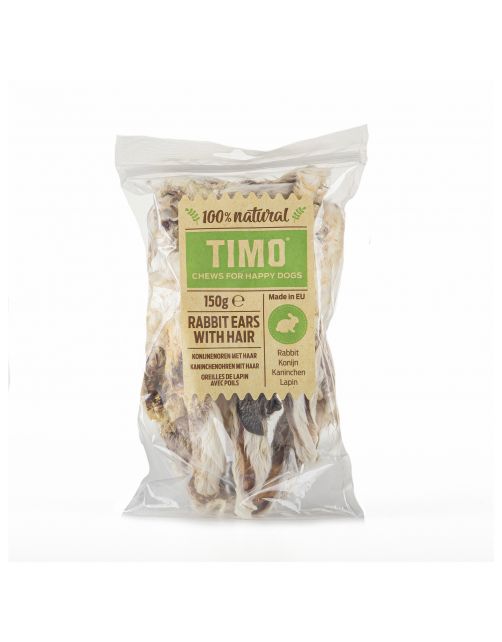 Timo Konijnenoren Met Haar - Hondensnacks - Konijn 150 g