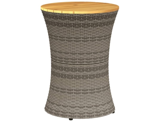 VIDAXL - Table d'appoint de jardin forme tambour gris rotin bois mass...
