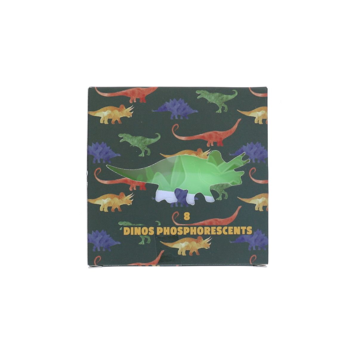 Lot de 8 stickers dinosaures phosphorescents Mercredi et Patati