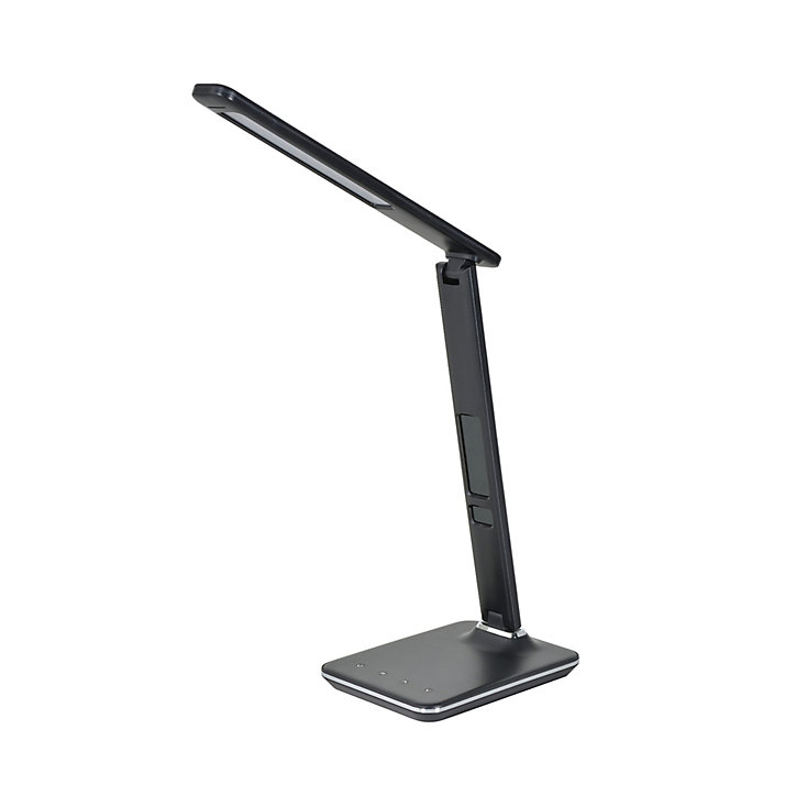 Lampe de bureau LED intégrée Chester IP20 580lm 8W H.37 x P.31cm Corep noir variateur tactile