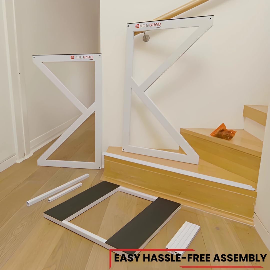 Maxi – Universal Waschmaschinen- und Trockner-Stapelkit | Verstellbarer Rahmen (72–82 cm), 100 kg Tragkraft | Ohne Bohren, Antivibration, Platzsparend