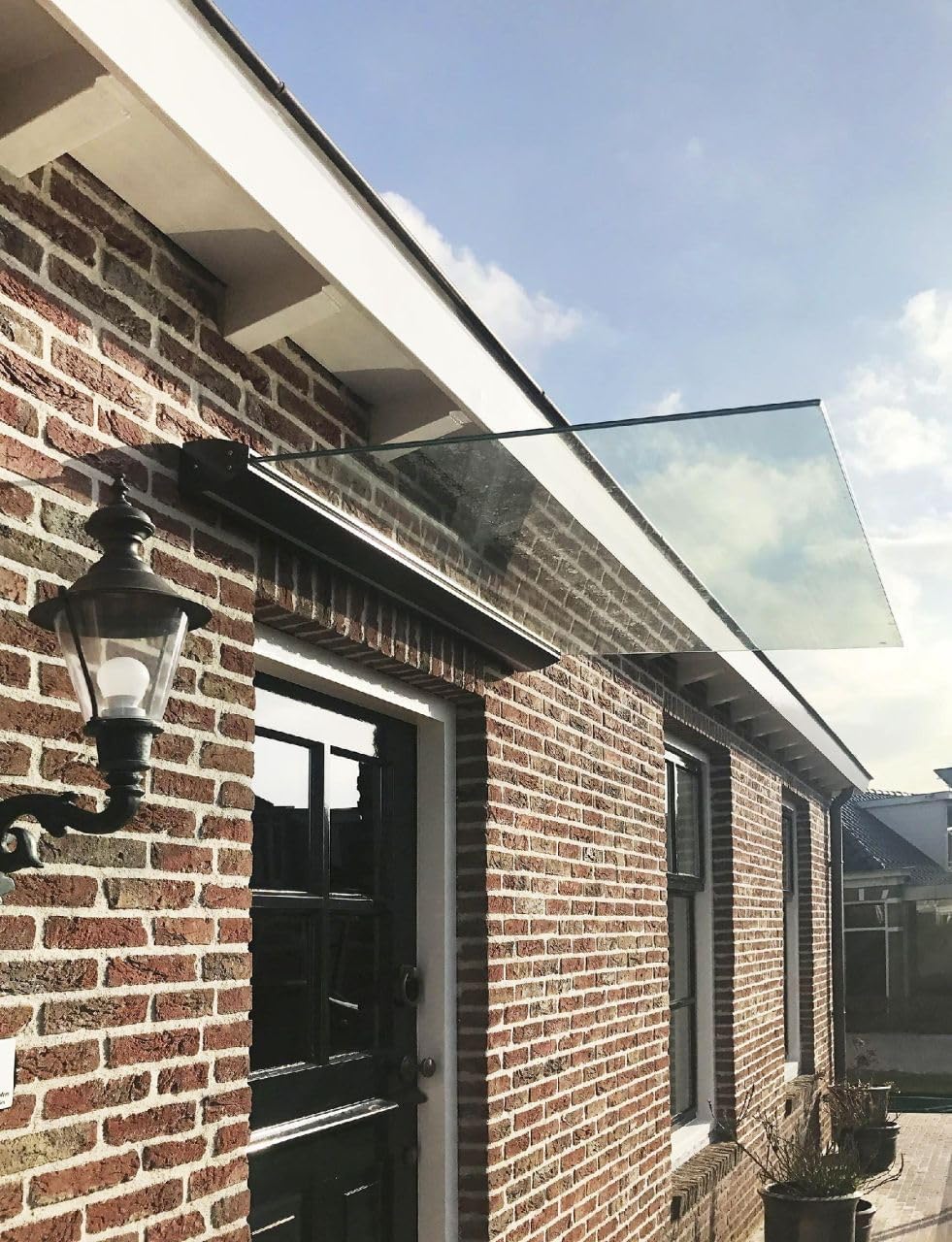 Primaster Glasvordach St.Tropez 140x90 cm Beleuchtung Bewegungssensor Vordach