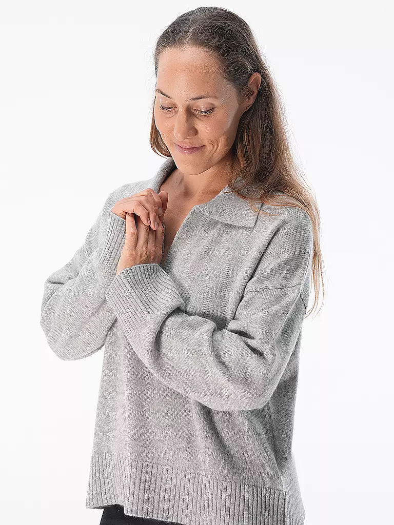 DAVIDA Kaschmirpullover  hellgrau