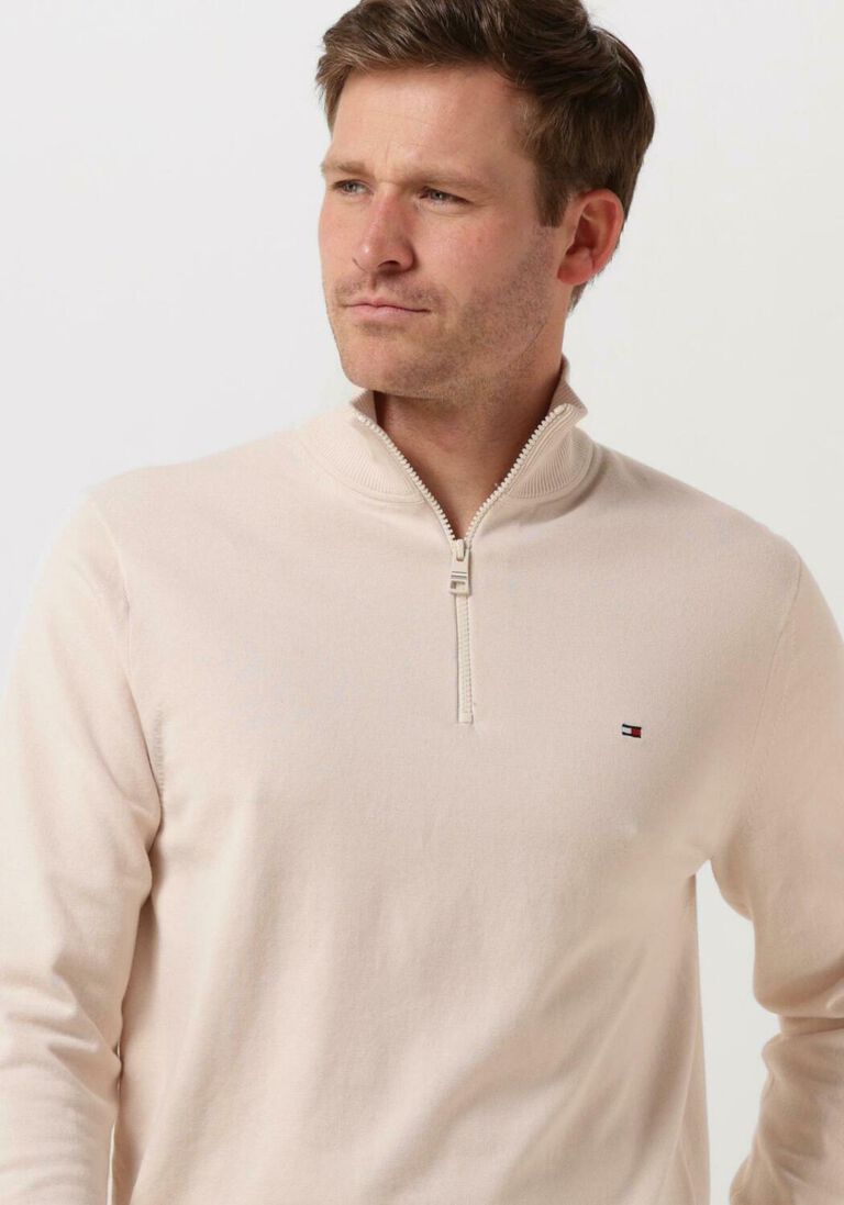 TOMMY HILFIGER gebroken wit tommy hilfiger trui 1985 zip mock