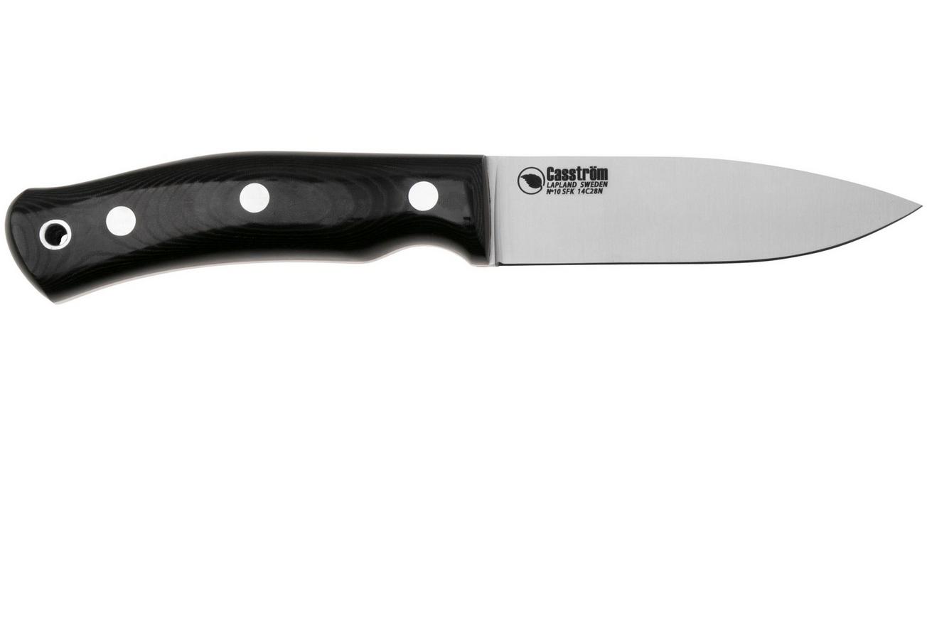 Casström No. 10 Swedish Forest Knife Flat 14120, 14C28N Black G10 Kydex, bushcraftmes