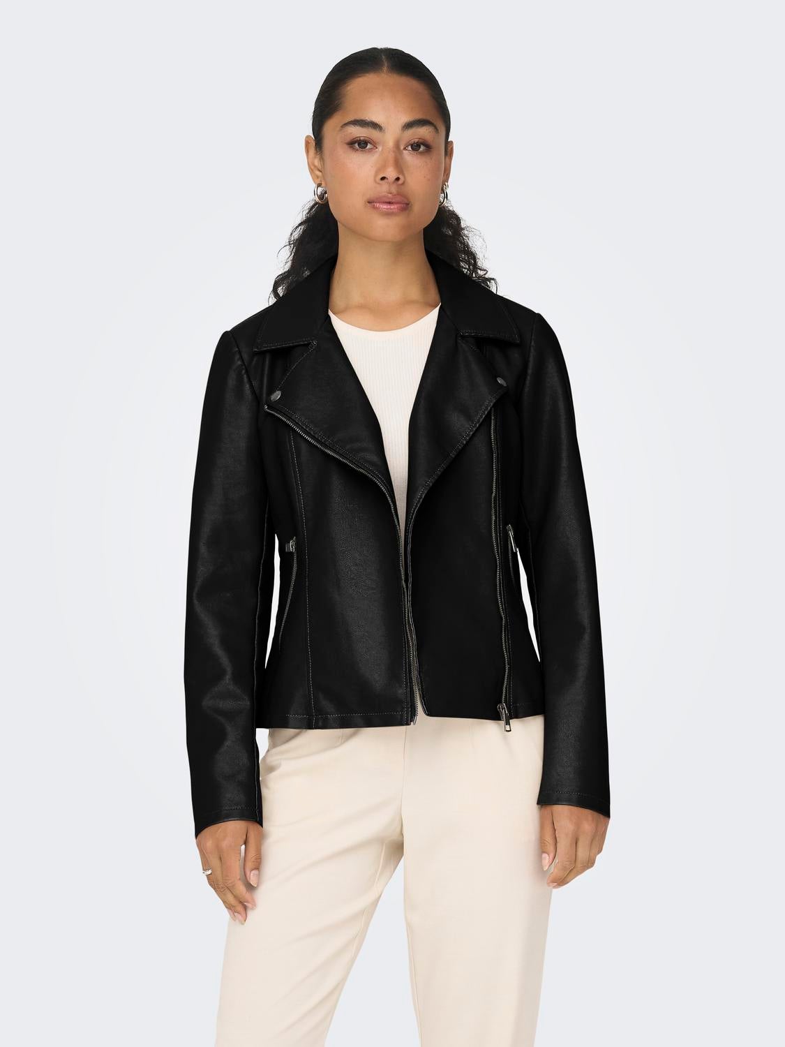 ONLNEWMELISA Bikerjacke in Lederoptik Black