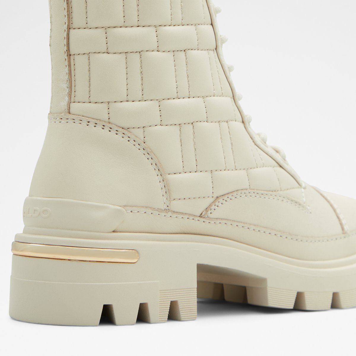 Quilt White Women Combat boots