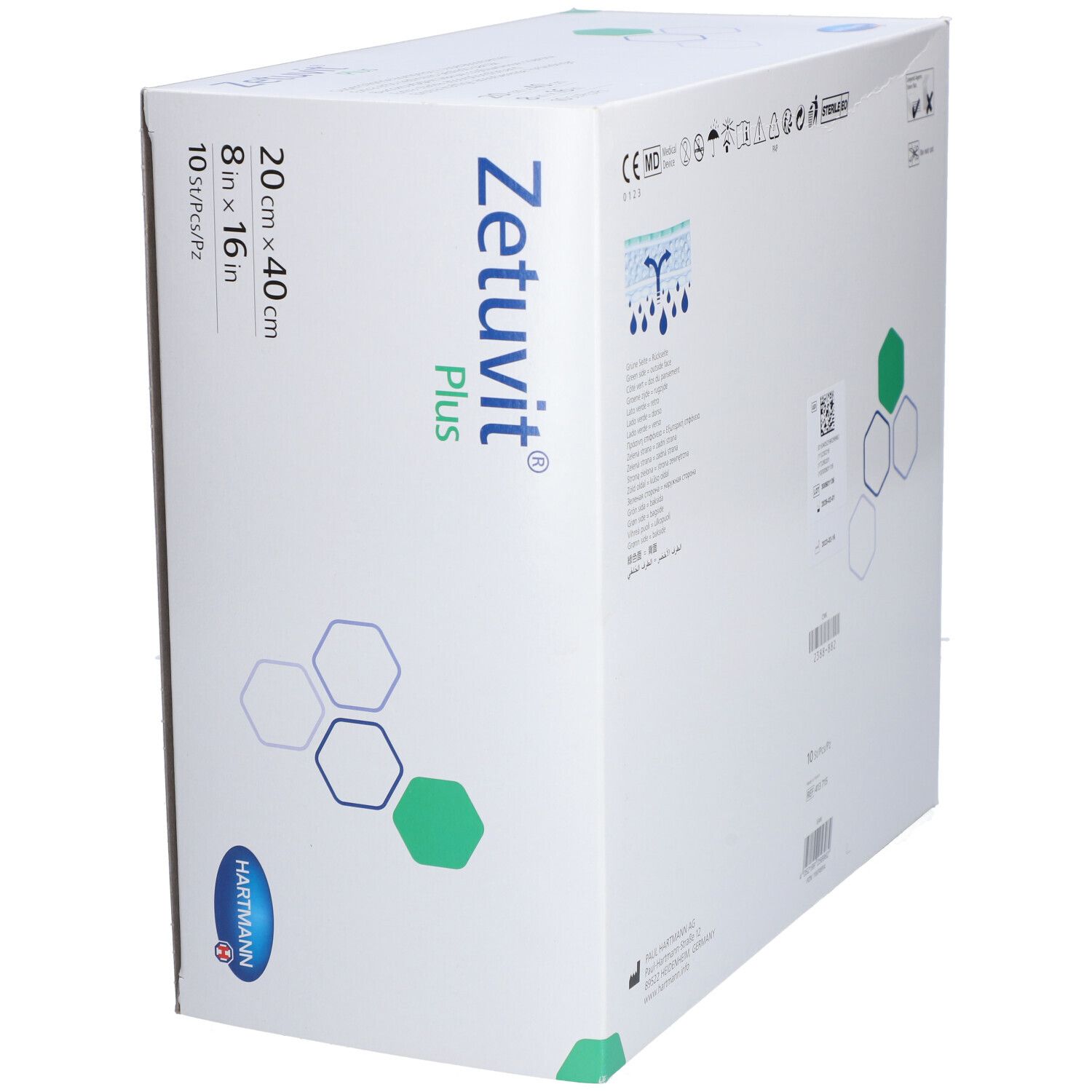 HARTMANN Zetuvit® Plus Wundauflage 20x40 cm (1x10 Stk.)
