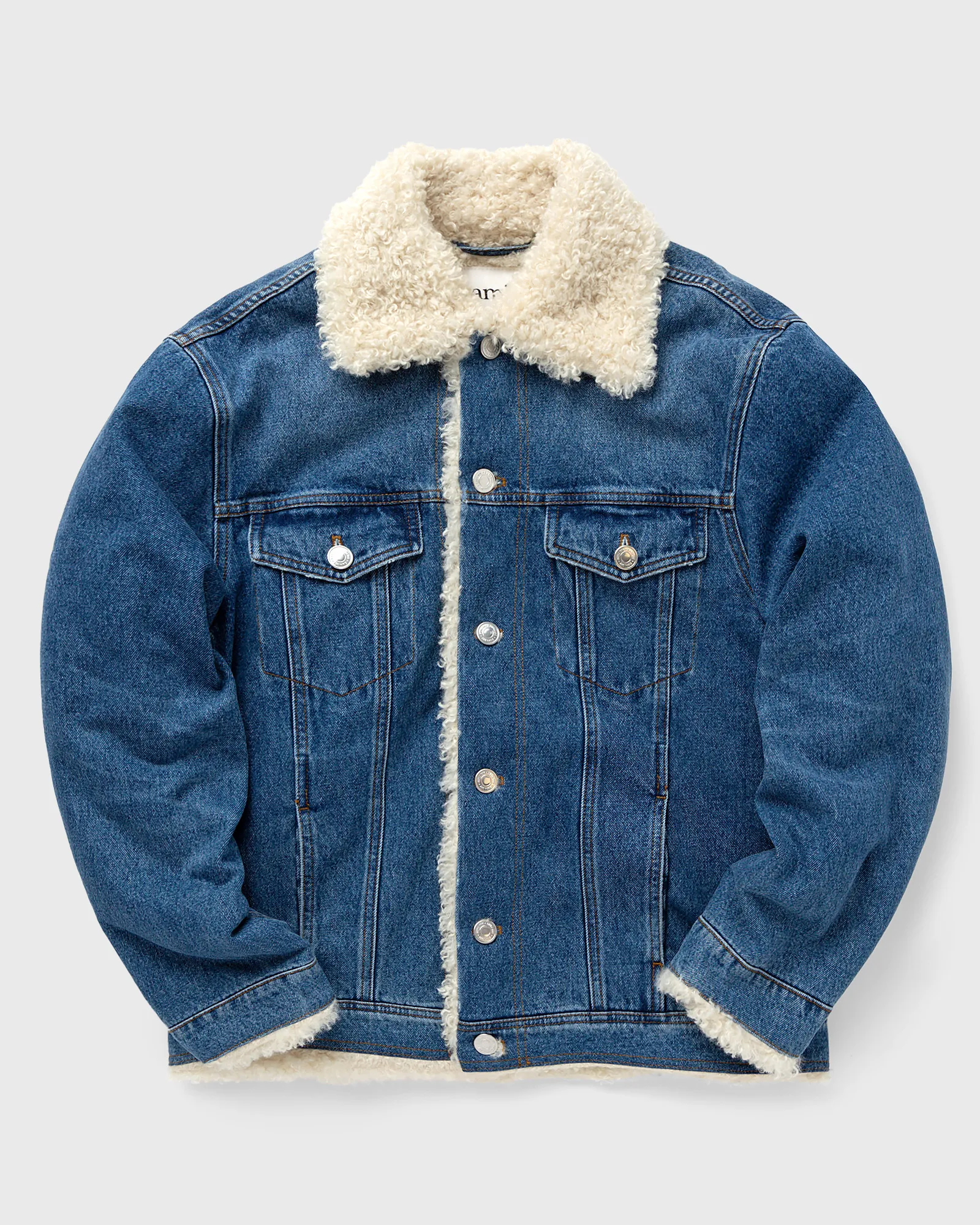 AMI Paris TRUCKER JACKET LINED WITH SYNTHETIC FUR